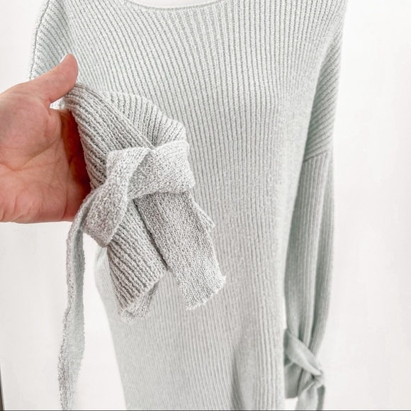 Lush Women's Knit Sweater Tunic Long Sleeve Scoop Neck Sweater Baby Blue/Gray - Picture 13 of 13